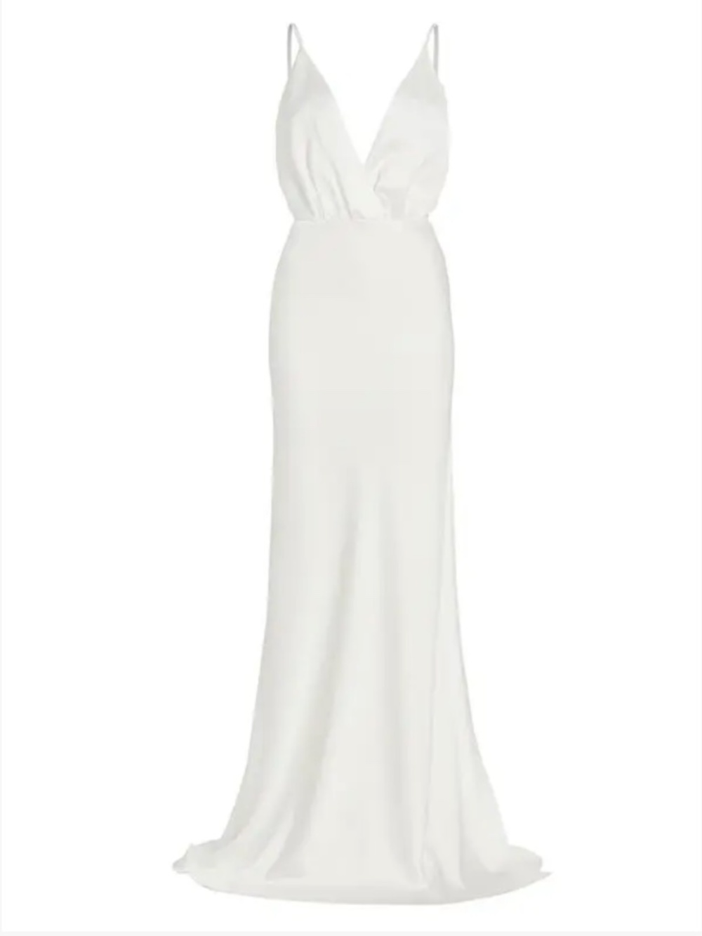 NWT Saks Fifth Avenue $625 Ramy Brook Vick Neck Satin Gown Ivory Size 10